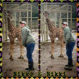 Nikki the keeper and giraffe